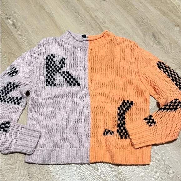 Marc Cain Orange and Gray Knit Sweater - Picture 3 of 10